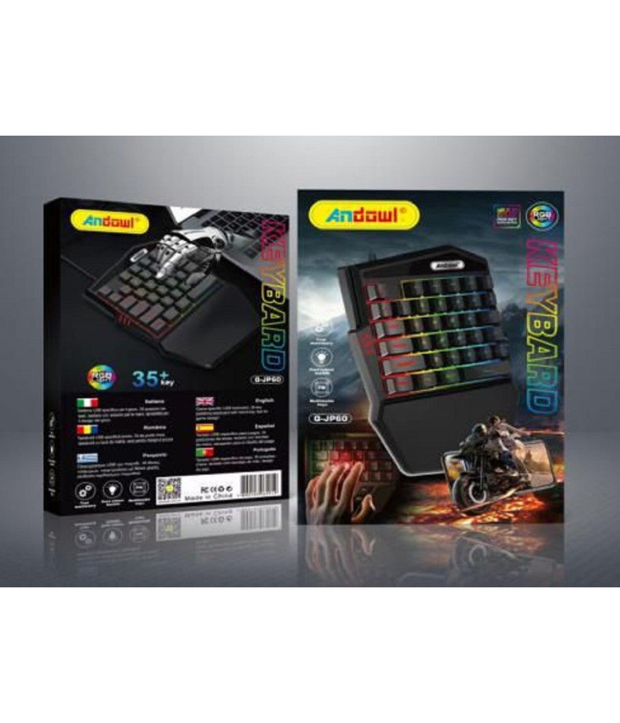 TASTIERINO GAMING RETROILLUMINATO RGB A UNA MANO