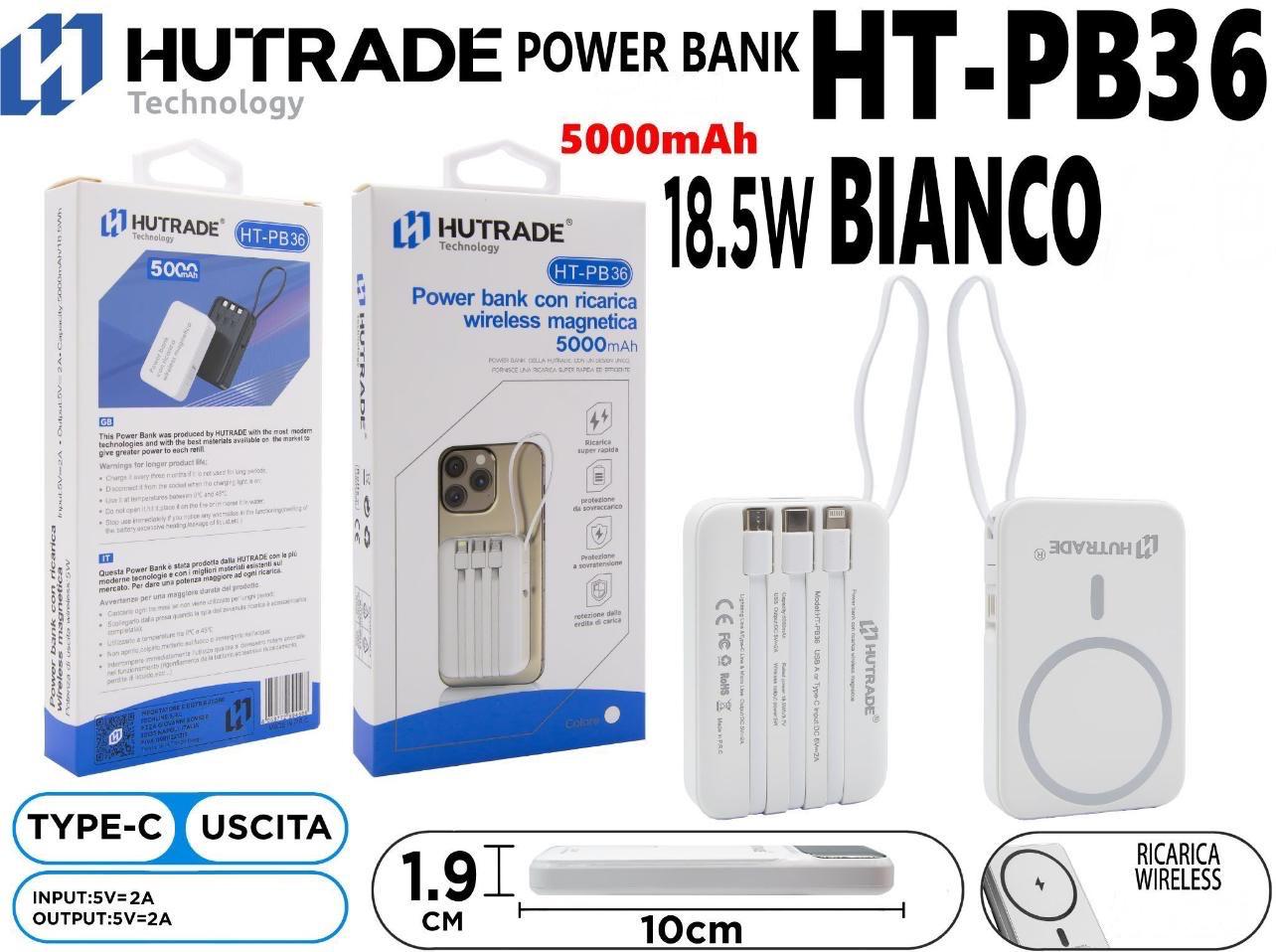 POWERBANK RICARICA WIRELESS 5000mAh 18.5W BIANCO