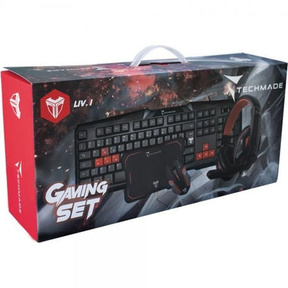 Gaming Set Techmade 4 in 1 Tastiera,cuffie,mouse,tappetino