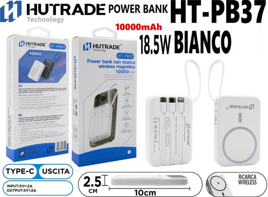 POWERBANK RICARICA WIRELESS 10000 mAh 18.5W BIANCO