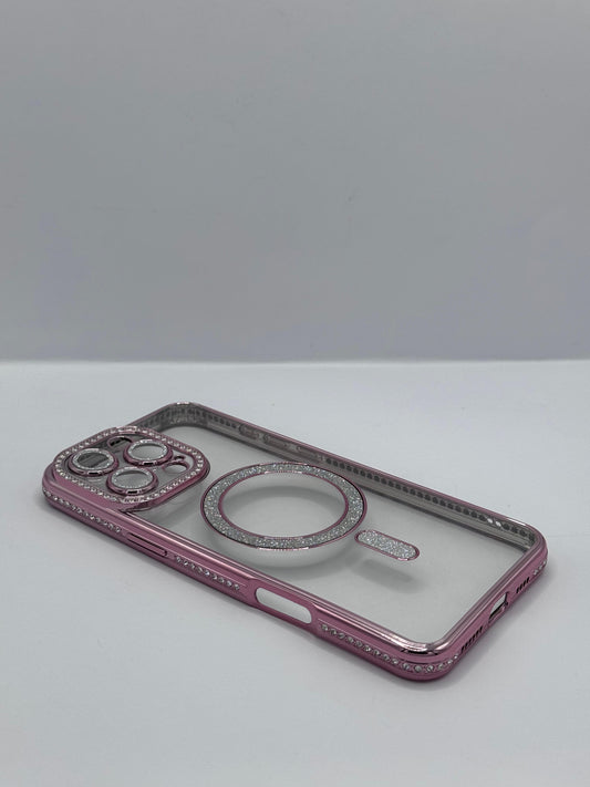 COVER IPHONE MAGSAFE BRILLANTINATA ROSE