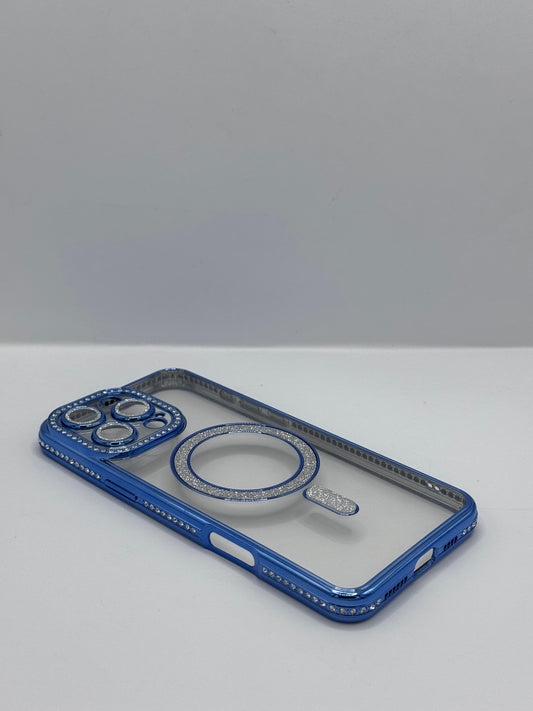COVER IPHONE MAGSAFE BRILLANTINATA BLUE
