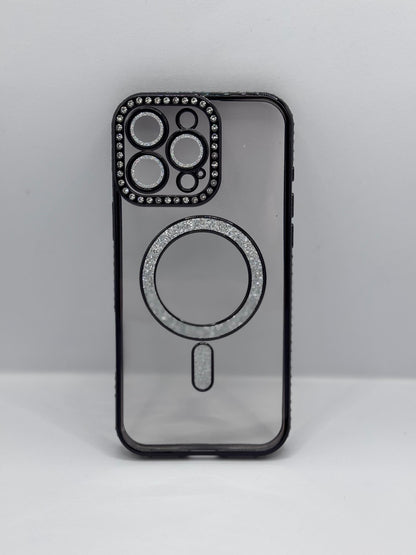 COVER IPHONE MAGSAFE BRILLANTINATA BLACK