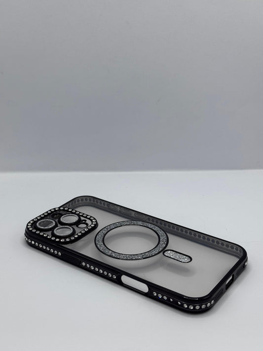 COVER IPHONE MAGSAFE BRILLANTINATA BLACK