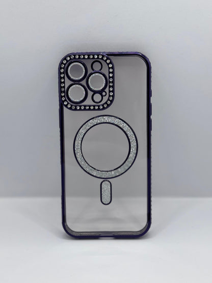 COVER IPHONE MAGSAFE BRILLANTINATA PURPLE