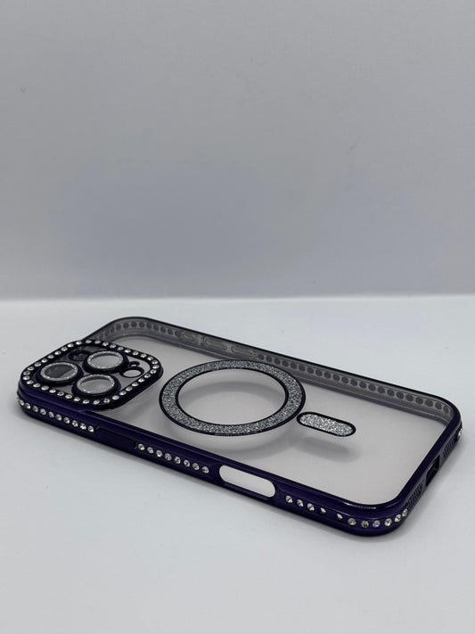 COVER IPHONE MAGSAFE BRILLANTINATA PURPLE